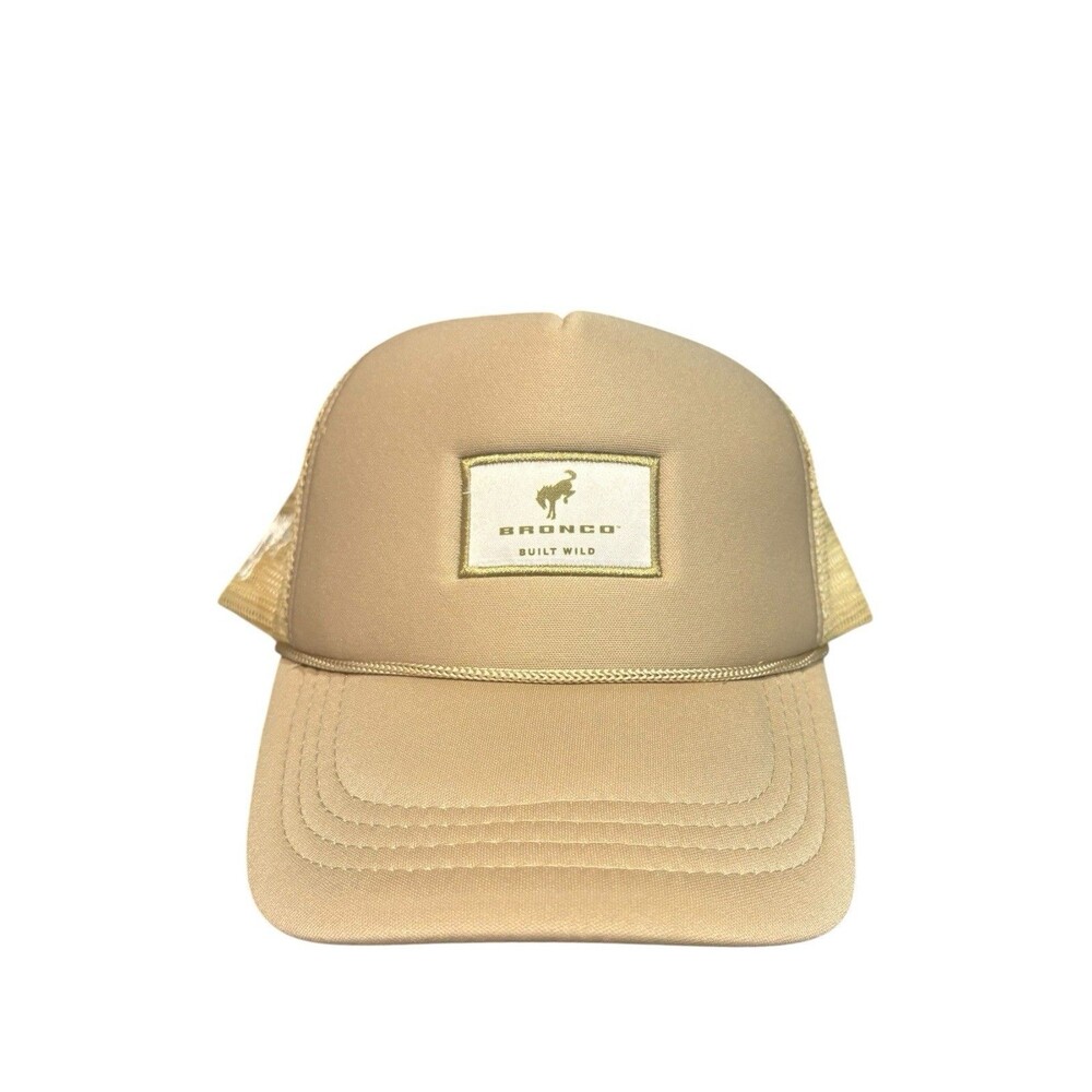 Ford Bronco Logo Embroidered Tan Trucker Hat